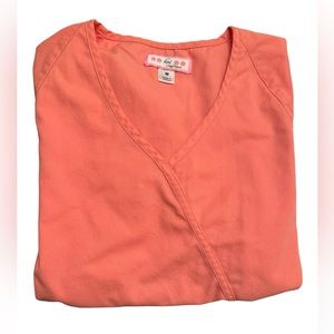 Kai Scrub Top Short Sleeve Size Medium color Peach